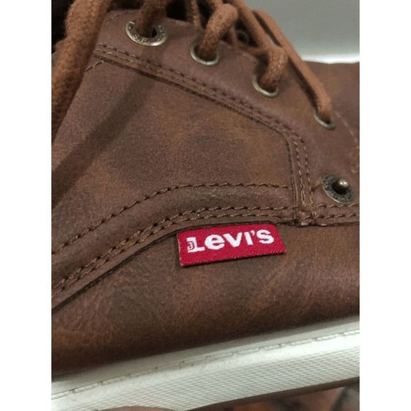 LEVI'S® MEN’S PIPER SNEAKERS Medium Brown Shoes, Size 9.5 - Picture 7 of 8